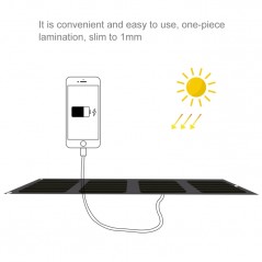 HAWEEL 14W 4-Fold ETFE Solar Panel Charger with 5V 2.1A Max Dual USB Ports, Support QC3.0 and AFC (Black)