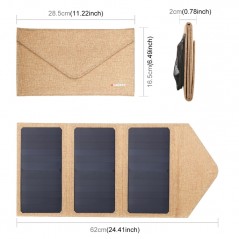 HAWEEL 21W Foldable Solar Panel Charger with 5V 2.9A Max Dual USB Ports (Beige)