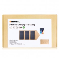 HAWEEL 21W Panel Solar Portátil Plegable doble salida USB 5V 2.9A 5V 2.9A (Beige)