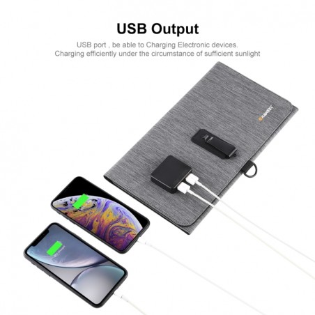 HAWEEL 21W Panel Solar Portátil Plegable ultrafino doble USB 5V 3A Max. QC3.0 y AFC