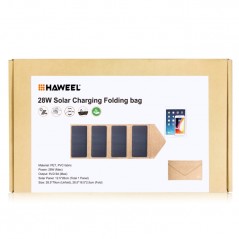 HAWEEL 28W Panel Solar Portátil Plegable con puertos USB dobles de 5V 2.9A Max Beige