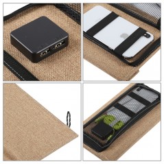 HAWEEL 28W Foldable Solar Panel Charger with 5V 2.9A Max Dual USB Ports Beige