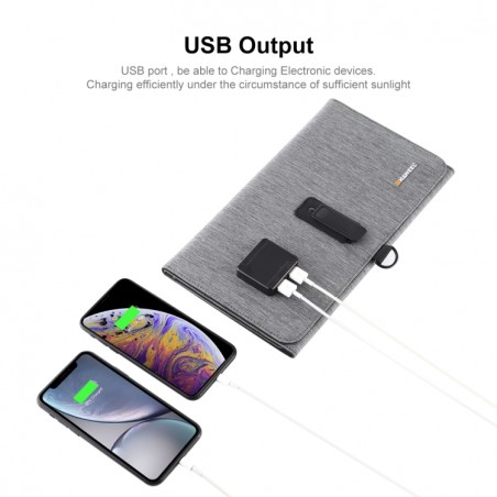 HAWEEL 28W Panel Solar Portátil Plegable Ultrafino doble salida USB 5V 3A QC3.0 y AFC