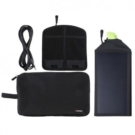 HAWEEL 28W Panel Solar Plegable para sombrilla Doble USB 5V 3A Max compatible con el protocolo QC3.0 FCP SCP AFC SFCP