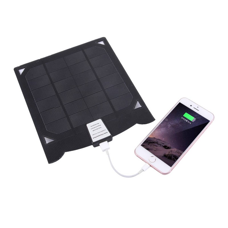 5W 5V USB Solar Panel Charger USB Port Cellphone Use Travel Portable