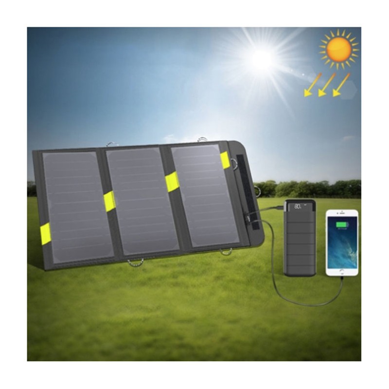 ALLPOWERS 20W Panel Solar Portátil Plegable resistente al agua Doble USB para móviles