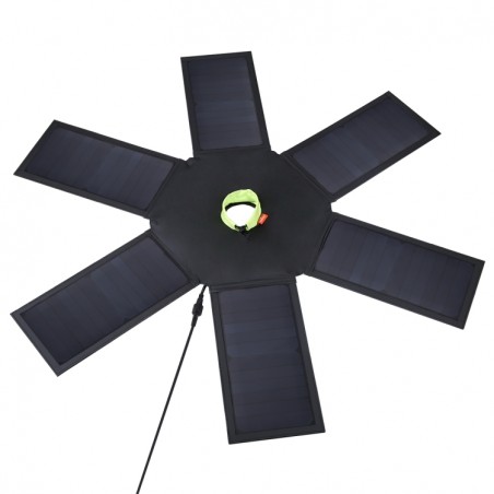 HAWEEL 42W Foldable Umbrella Top Solar Panel Charger with 5V 3.0A Max Dual USB Ports Support QC3.0 FCP SCP AFC SFCP Protocol