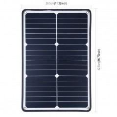 HAWEEL 60W 3 Piezas Panel Solar Portátil monocristalino 20 W con puerto USB soporte y Tiger Clip QC3.0 y AFC