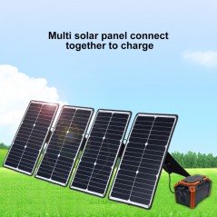 HAWEEL 80W 4 Piezas Panel Solar Portátil monocristalino 20 W con puerto USB y soporte y Tiger Clip soporte QC3.0 y AFC
