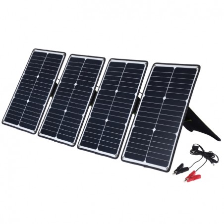 HAWEEL 80W 4 Piezas Panel Solar Portátil monocristalino 20 W con puerto USB y soporte y Tiger Clip soporte QC3.0 y AFC