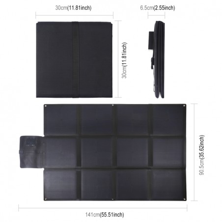 HAWEEL 150W Panel Solar Portátil 12-Fold ETFE con 5V 4.8A USB