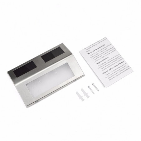 Solar Powered Light Sensor Control IP44 Waterproof 2 LED Wall Lamp