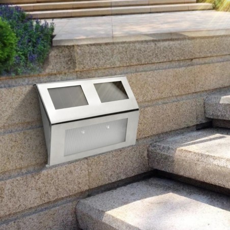 Solar Powered Light Sensor Control IP44 Waterproof 2 LED Wall Lamp