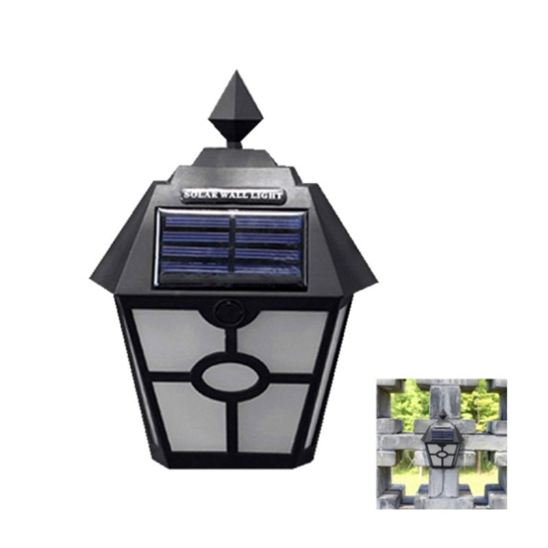 Lámpara Solar Retro Hexagonal LED de pared Sensor de luz para exterior