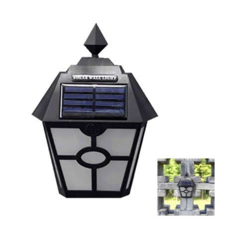 Lámpara Solar Retro Hexagonal LED de pared Sensor de luz para exterior