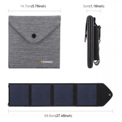 HAWEEL 14W Ultrathin Foldable Solar Panel Charger with 5V / 2.2A USB Port