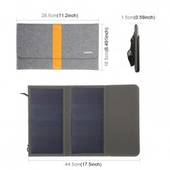 HAWEEL 14W Panel Solar Portátil Plegable doble salida USB 5V 2.1A