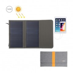 HAWEEL 14W Foldable Solar Panel Charger with 5V 2.1A Max Dual USB Ports